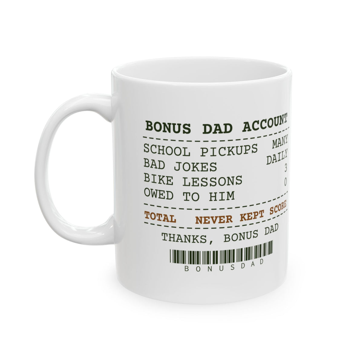 Funny Stepdad Coffee Mug Bonus Dad Account Receipt For Stepfathers