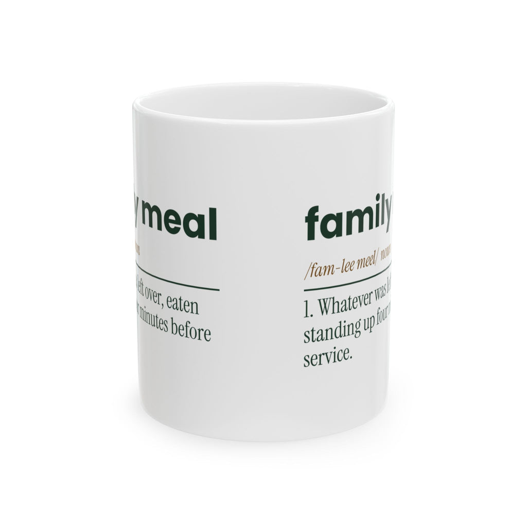 Funny Chef Coffee Mug Family Meal Dictionary Definition For Cooks