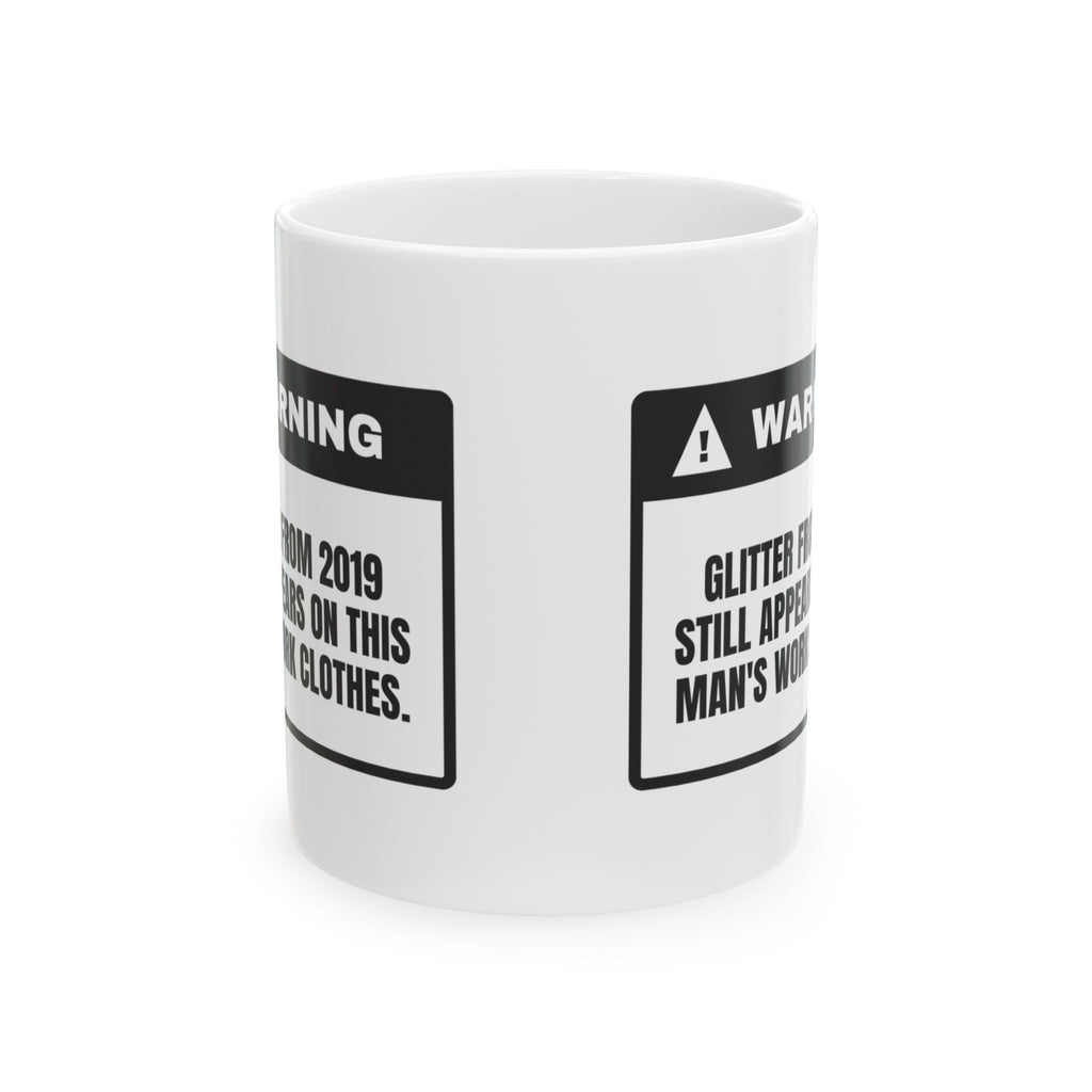 Glitter Hazard Warning Mug For Girl Dad