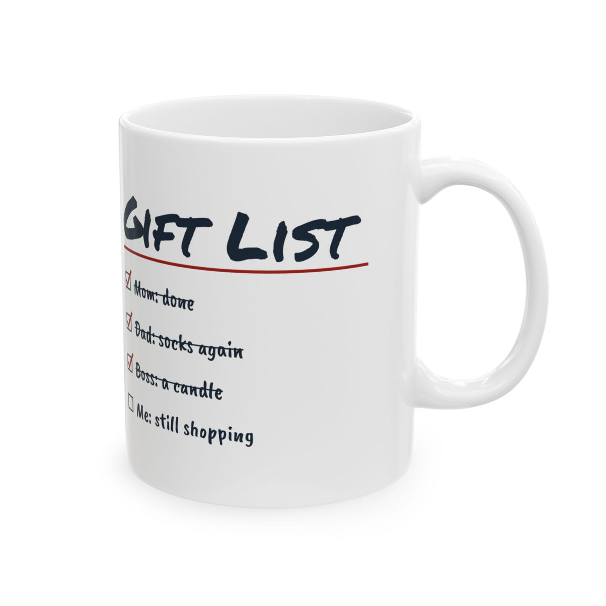 Funny Christmas Shopping Coffee Mug Shopping List Me Still Shopping