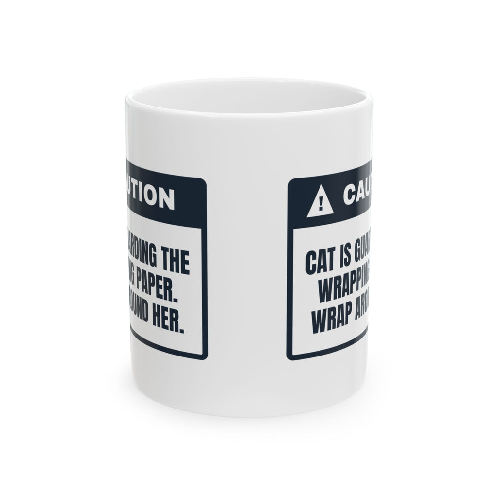 Funny Christmas Cat Coffee Mug Wrap Around The Cat For Cat Lovers