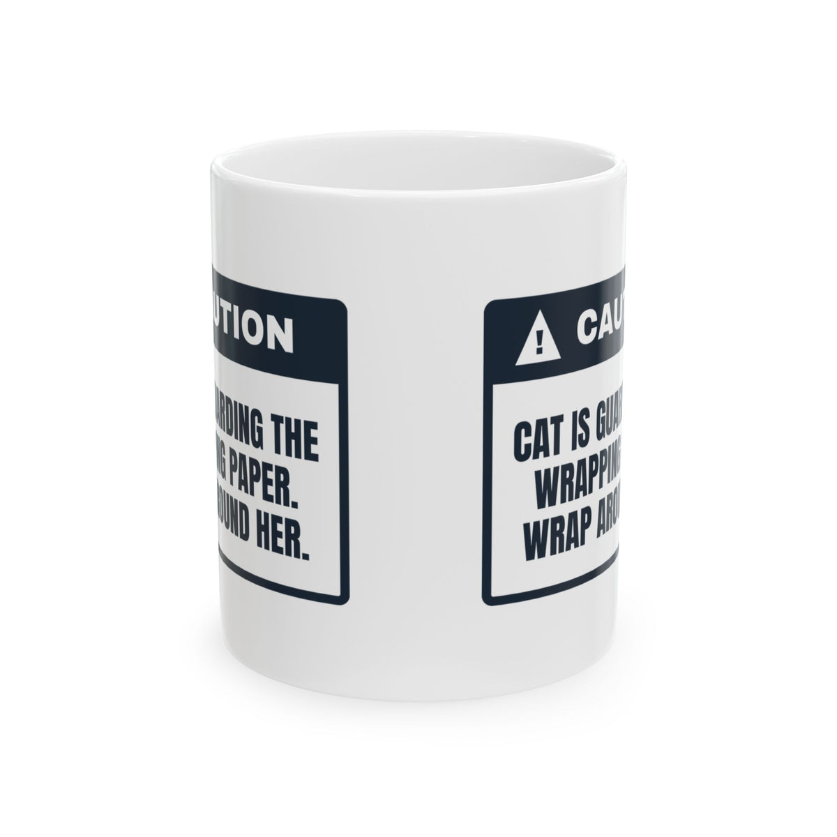 Funny Christmas Cat Coffee Mug Wrap Around The Cat For Cat Lovers