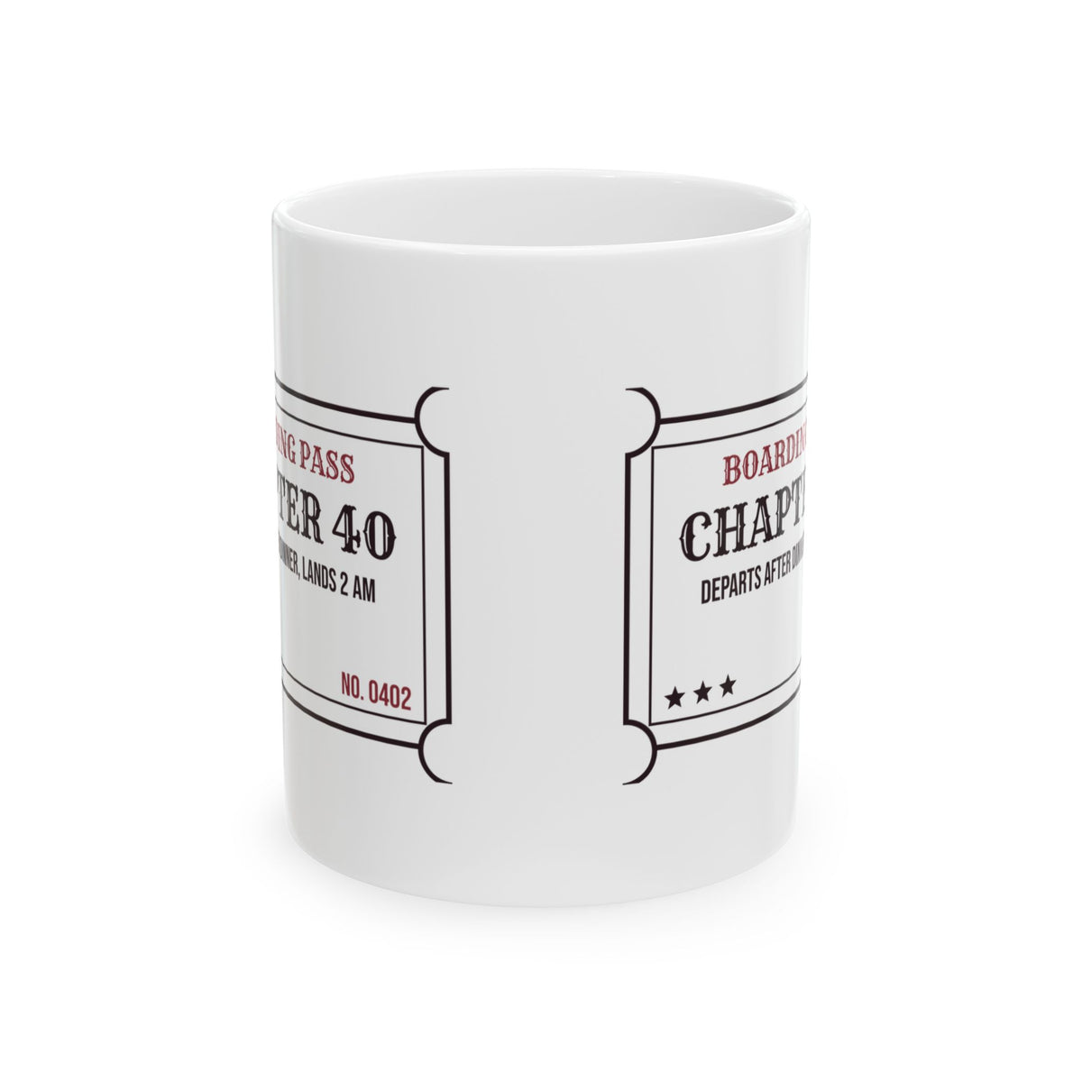 Reading Coffee Mug Departs After Dinner Late Night Book Lover Ticket