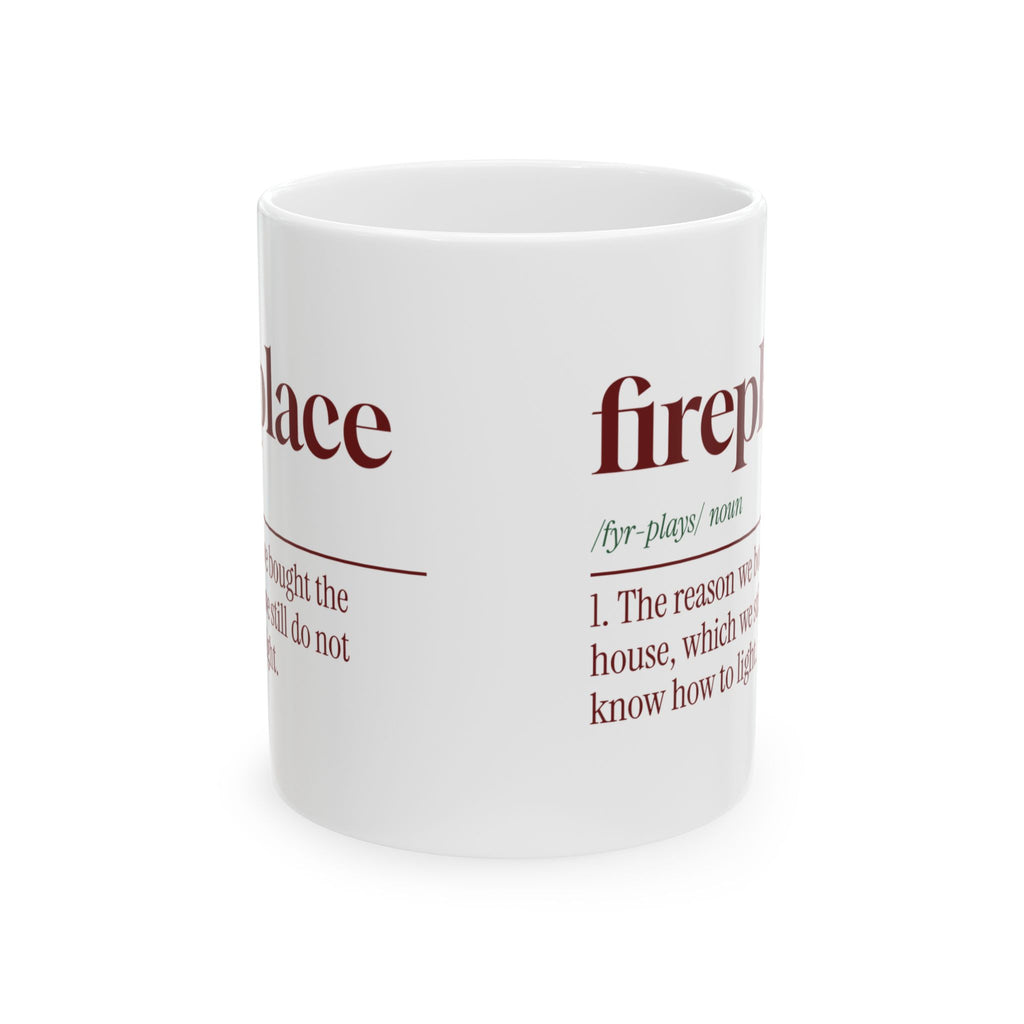 Funny New Home Christmas Coffee Mug Fireplace Dictionary Definition