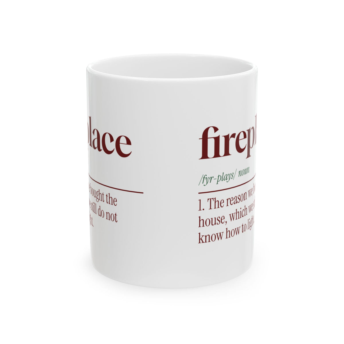 Funny New Home Christmas Coffee Mug Fireplace Dictionary Definition