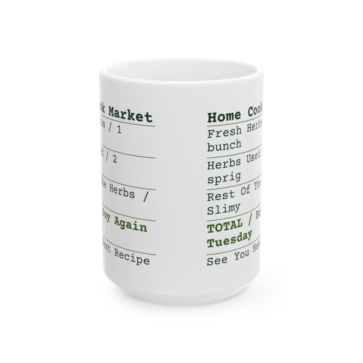 Funny Cooking Coffee Mug Rest Of The Herbs Receipt For Home Cooks