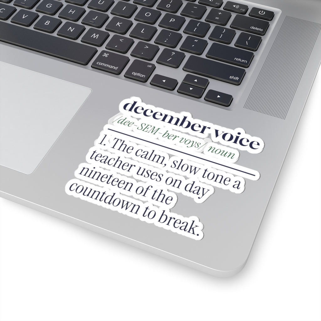 Funny Christmas Teacher Sticker December Voice Dictionary Definition
