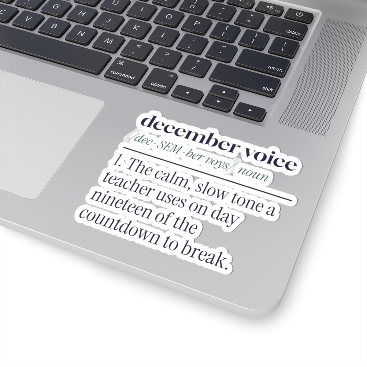 Funny Christmas Teacher Sticker December Voice Dictionary Definition