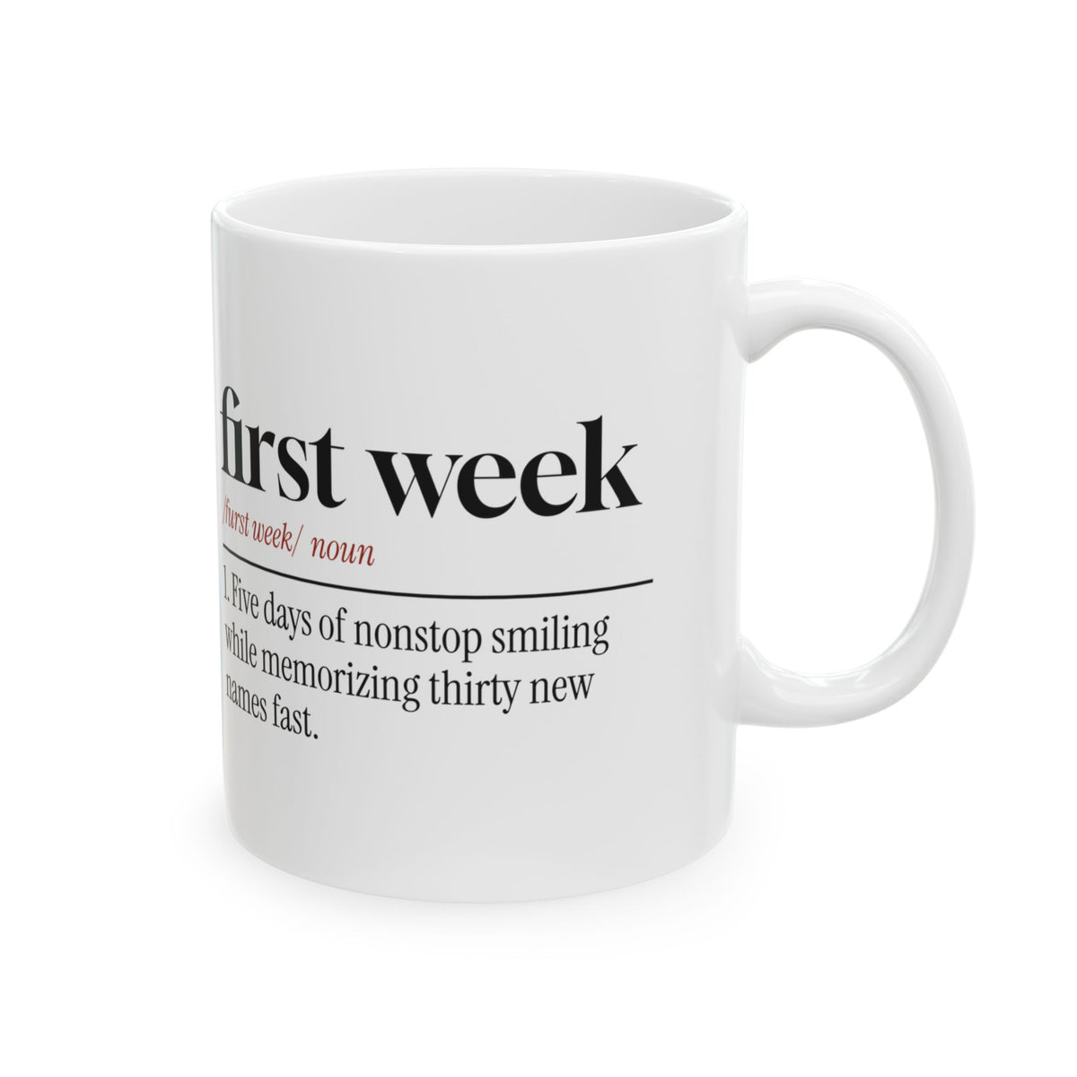 Funny Teacher Coffee Mug First Week Dictionary Definition For Teachers
