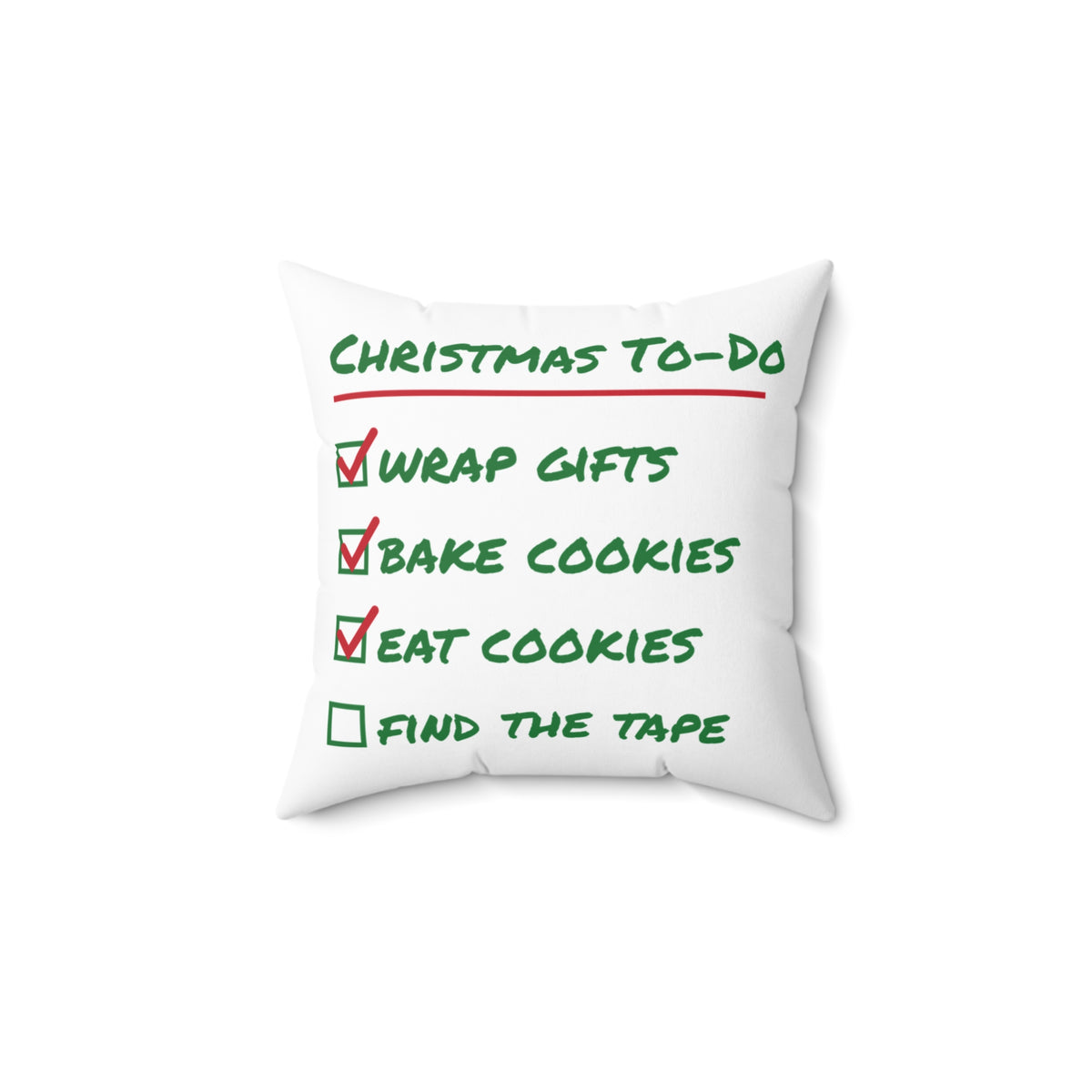 Funny Christmas Throw Pillow Christmas To Do List Eat Cookies