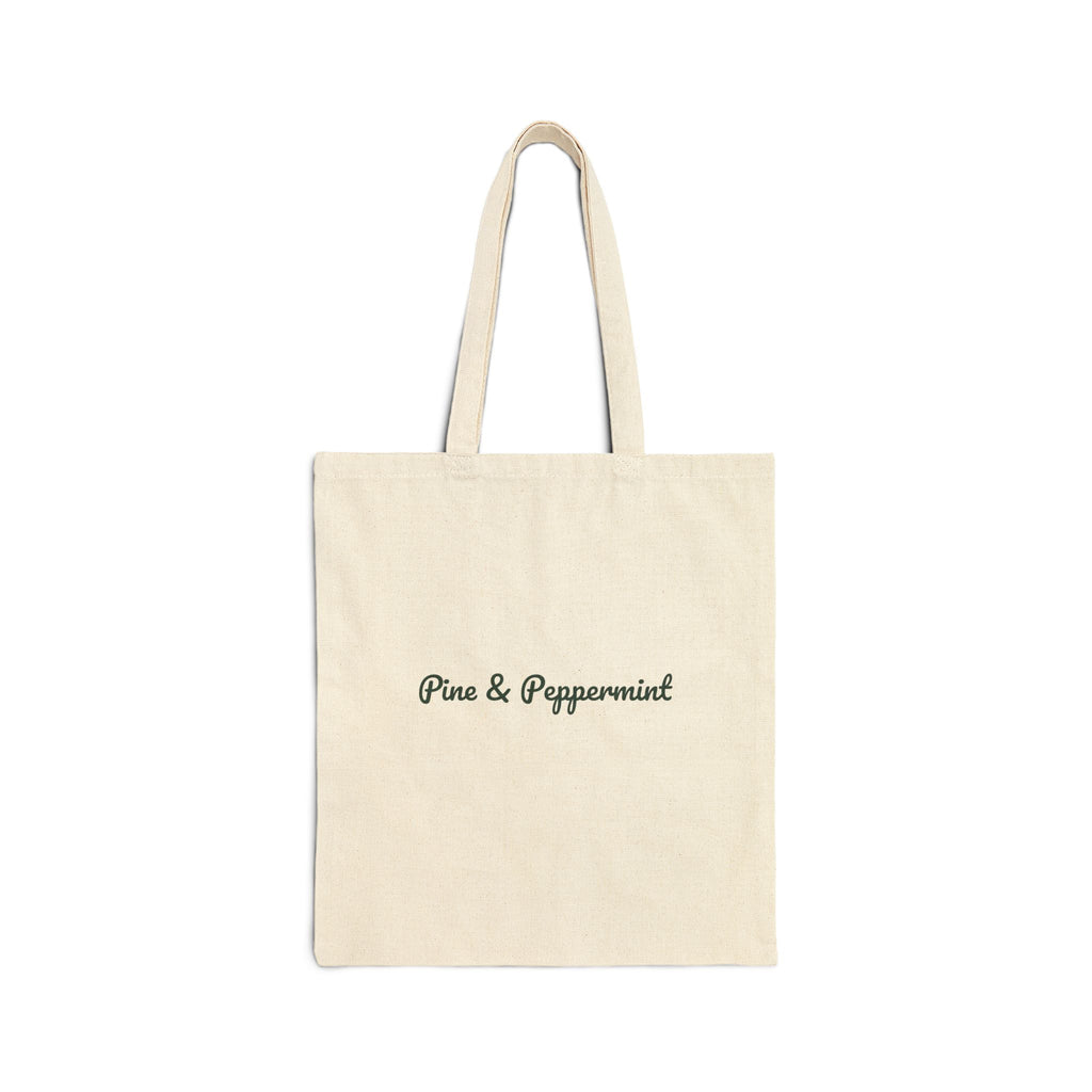 Christmas Tote Bag Pine And Peppermint Cozy Winter Mug