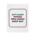 Funny Christmas Shopping Throw Blanket Gift Closet Stocked Since August