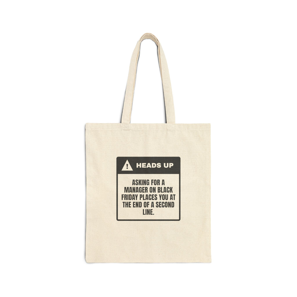 Funny Christmas Retail Tote Bag Ask For A Manager Join A Second Line