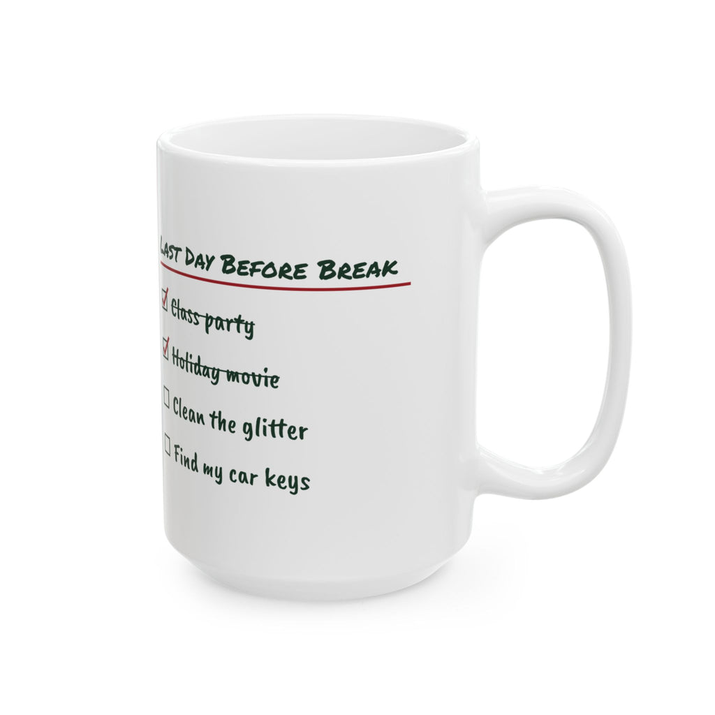 Funny Teacher Christmas Coffee Mug Clean The Glitter Checklist