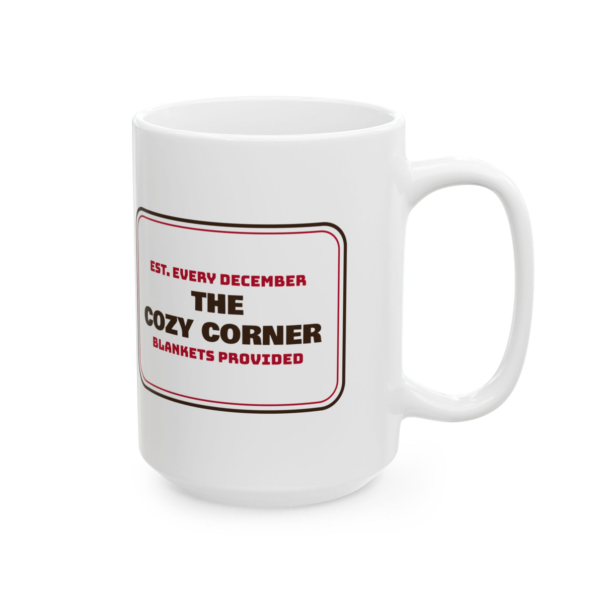Christmas Coffee Mug The Cozy Corner Blankets Provided