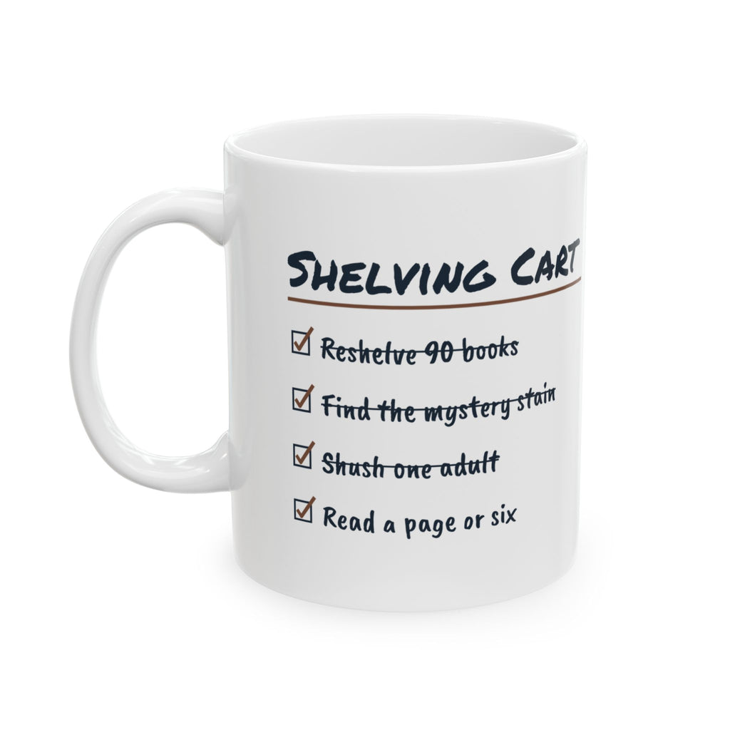 Funny Librarian Coffee Mug Shelving Cart Checklist For Librarians