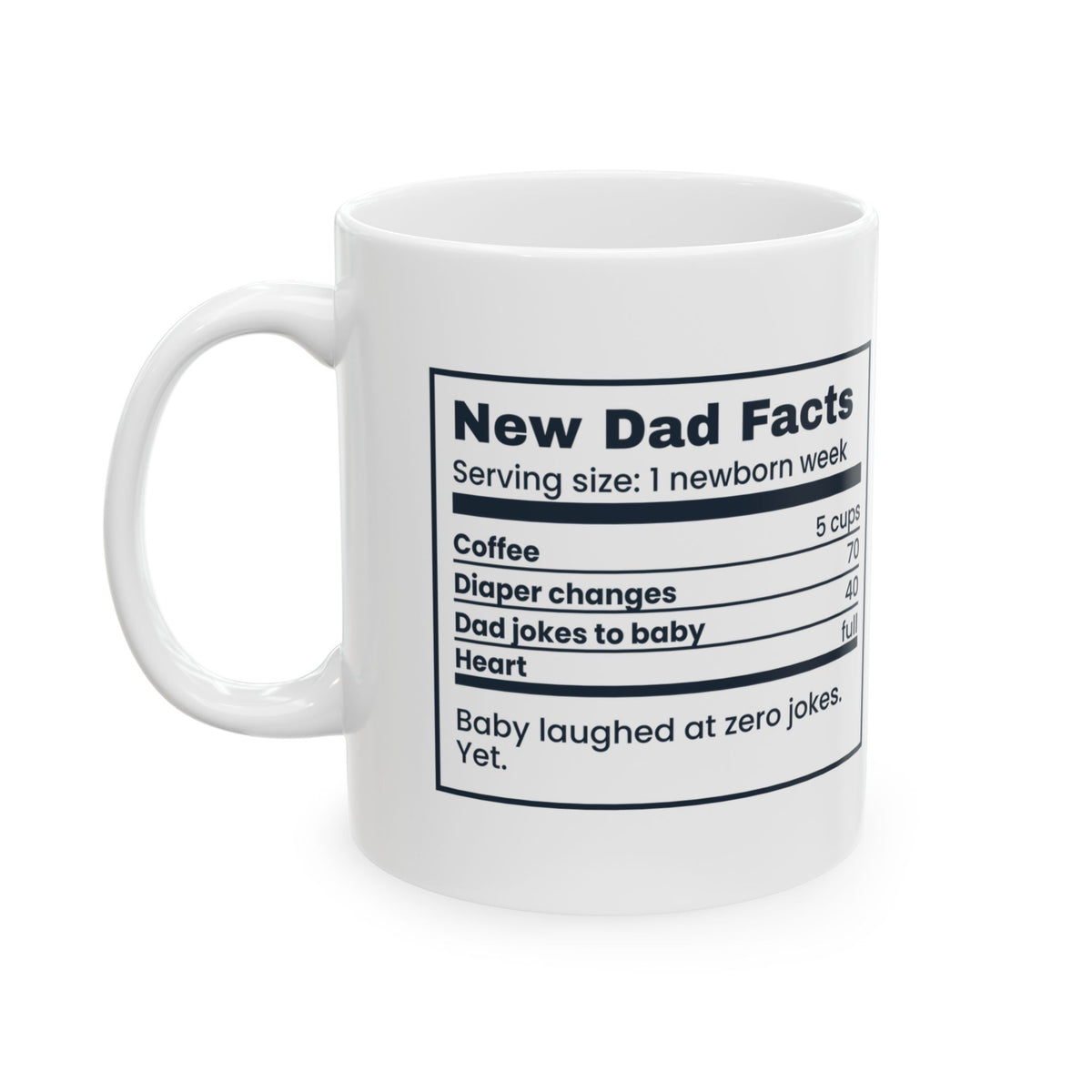 Funny New Dad Coffee Mug New Dad Facts Nutrition Label