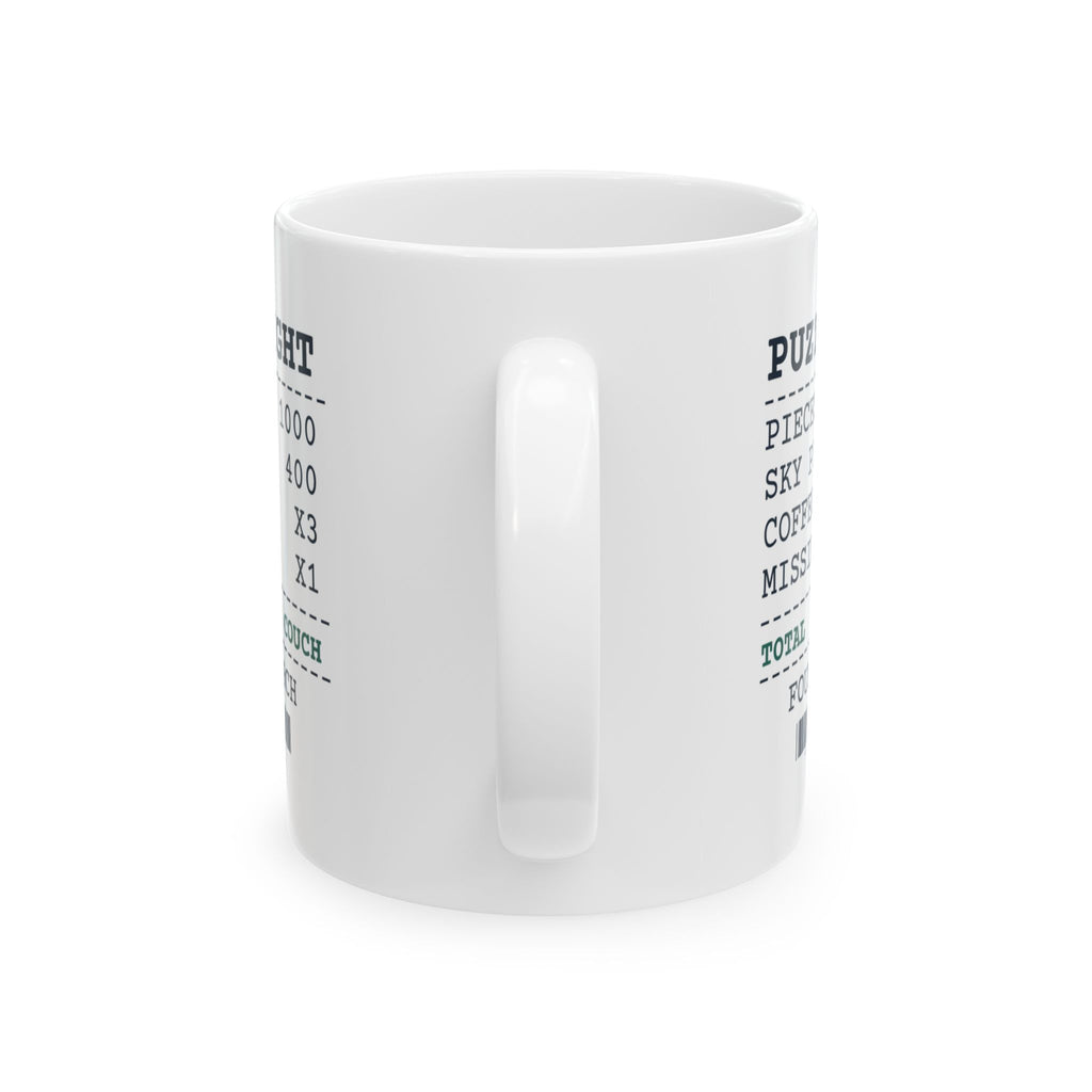 Funny Jigsaw Puzzle Coffee Mug Missing Piece Under The Couch