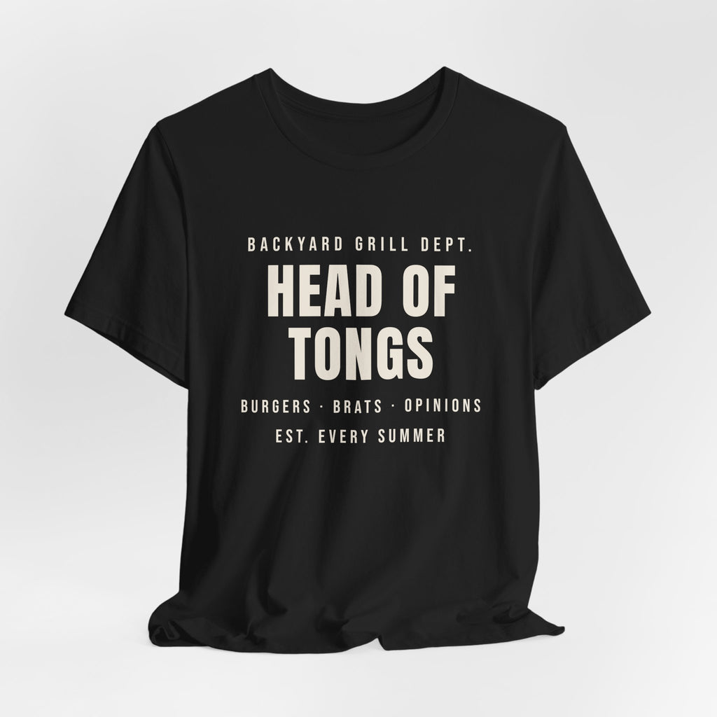 Funny Grill Dad Shirt Head Of Tongs Backyard BBQ