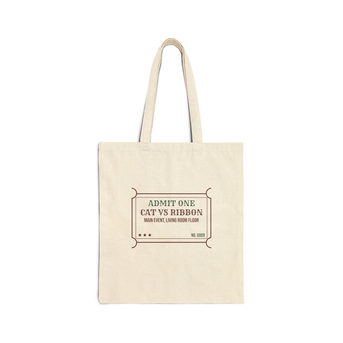 Funny Christmas Cat Tote Bag Cat Vs Ribbon Main Event Ticket