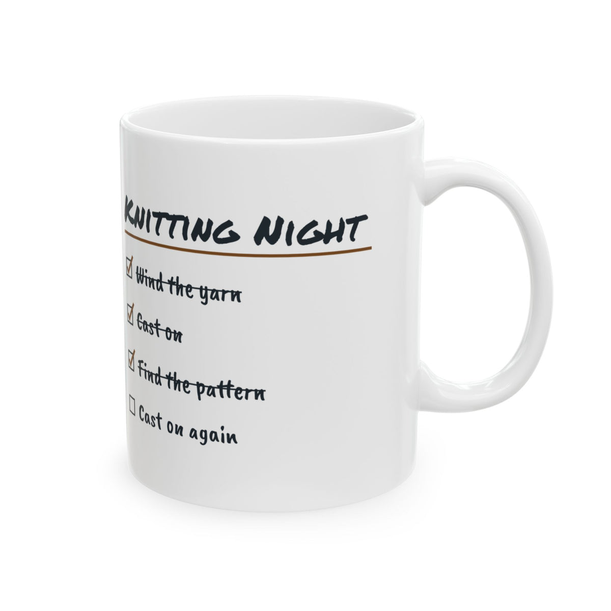 Funny Knitting Mug Find The Pattern Cast On Again Checklist For Knitters