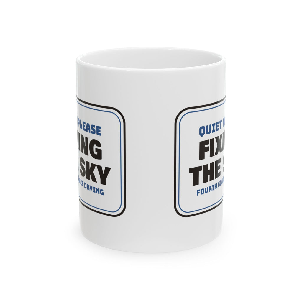 Watercolor Artist Mug Quiet Please Fixing The Sky Studio Sign