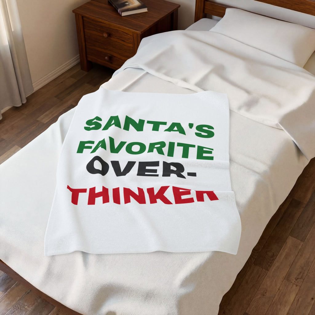 Funny Christmas Throw Blanket Santas Favorite Overthinker