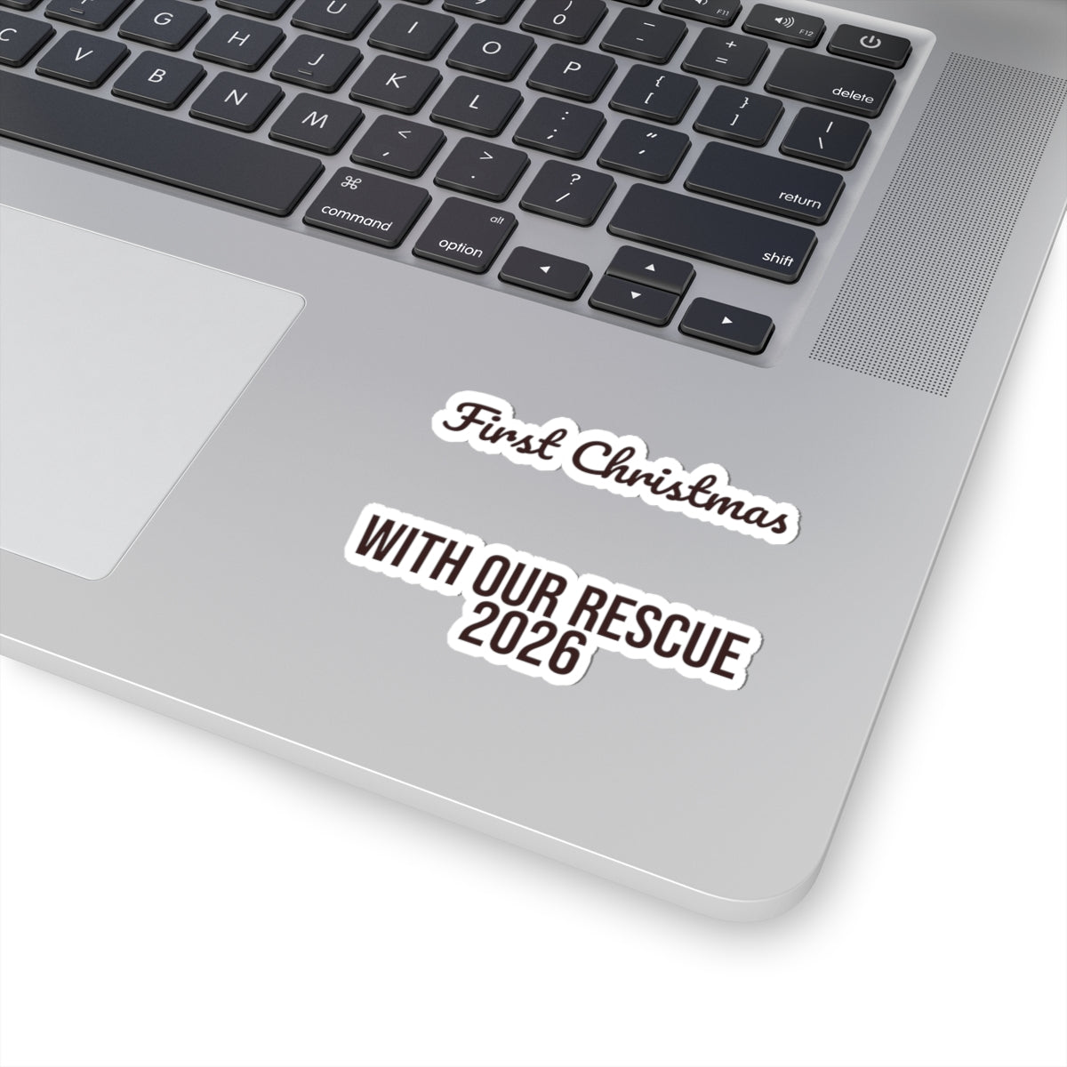 First Christmas With Our Rescue Dog 2026 Sticker For Dog Lovers