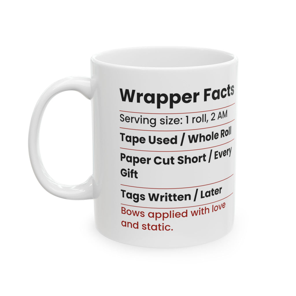Funny Family Christmas Coffee Mug Wrapper Facts Nutrition Label