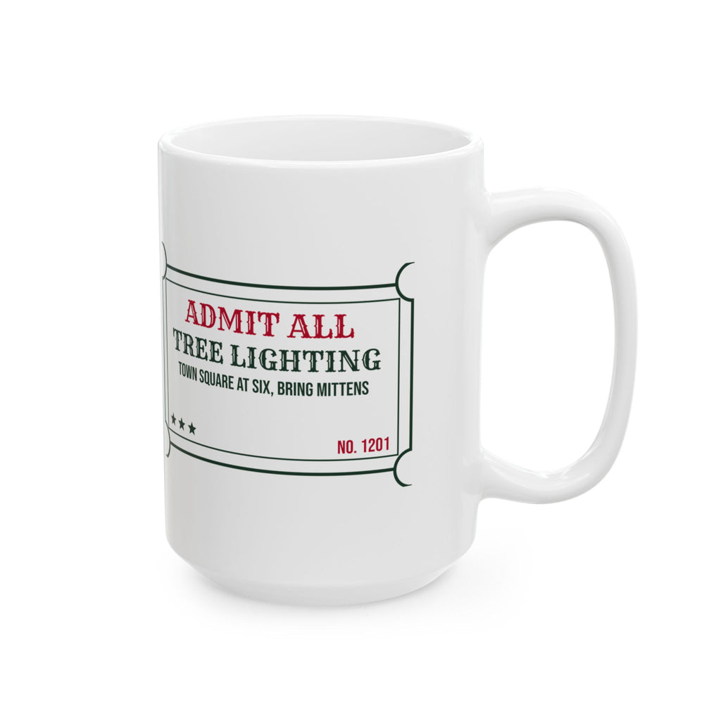 Cozy Christmas Coffee Mug Tree Lighting Town Square Ticket