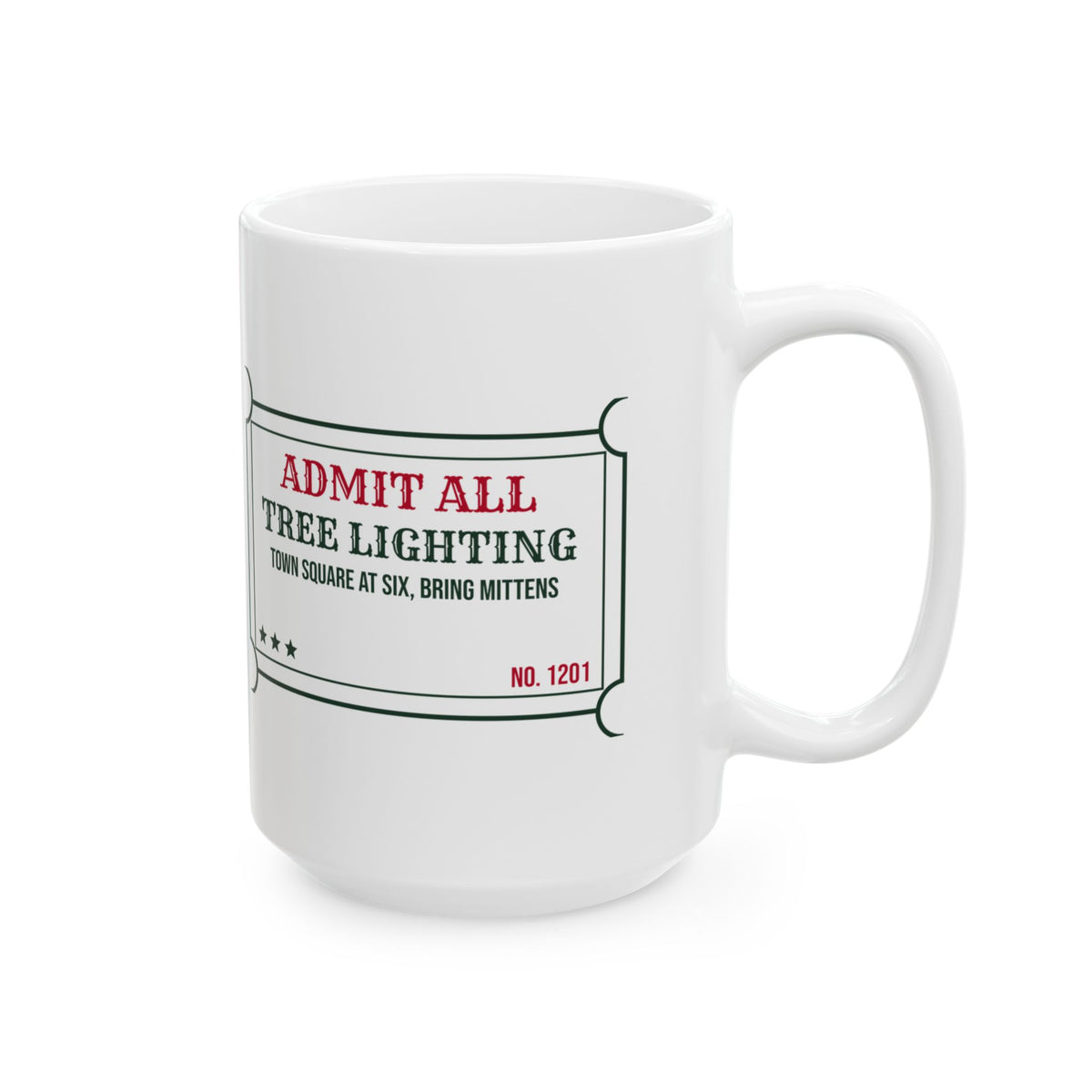 Cozy Christmas Coffee Mug Tree Lighting Town Square Ticket