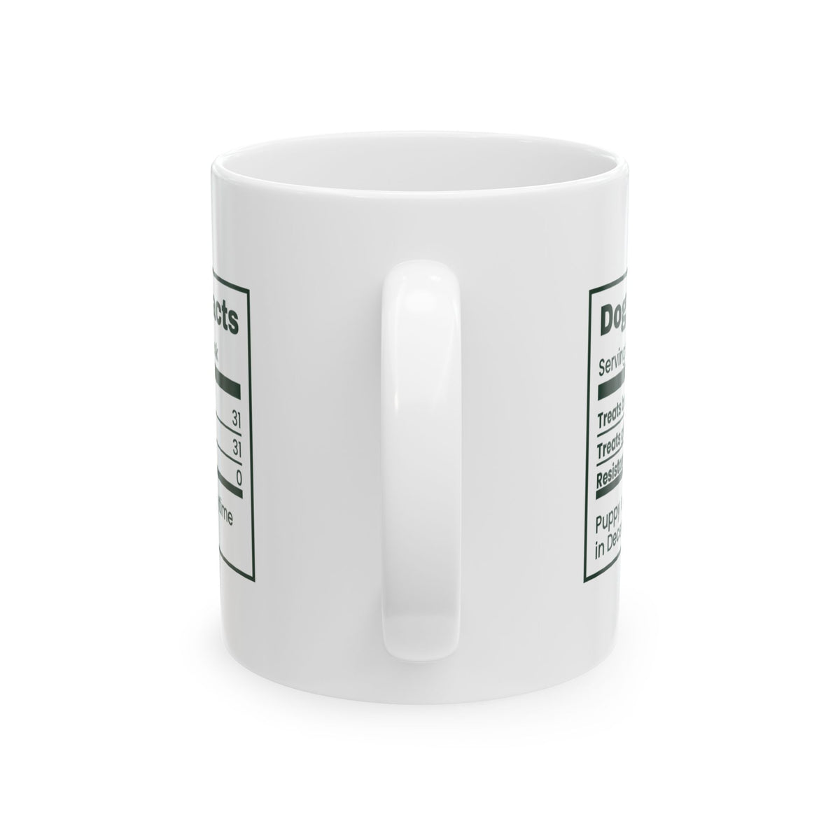 Funny Christmas Dog Coffee Mug Dog Treat Nutrition Facts Label