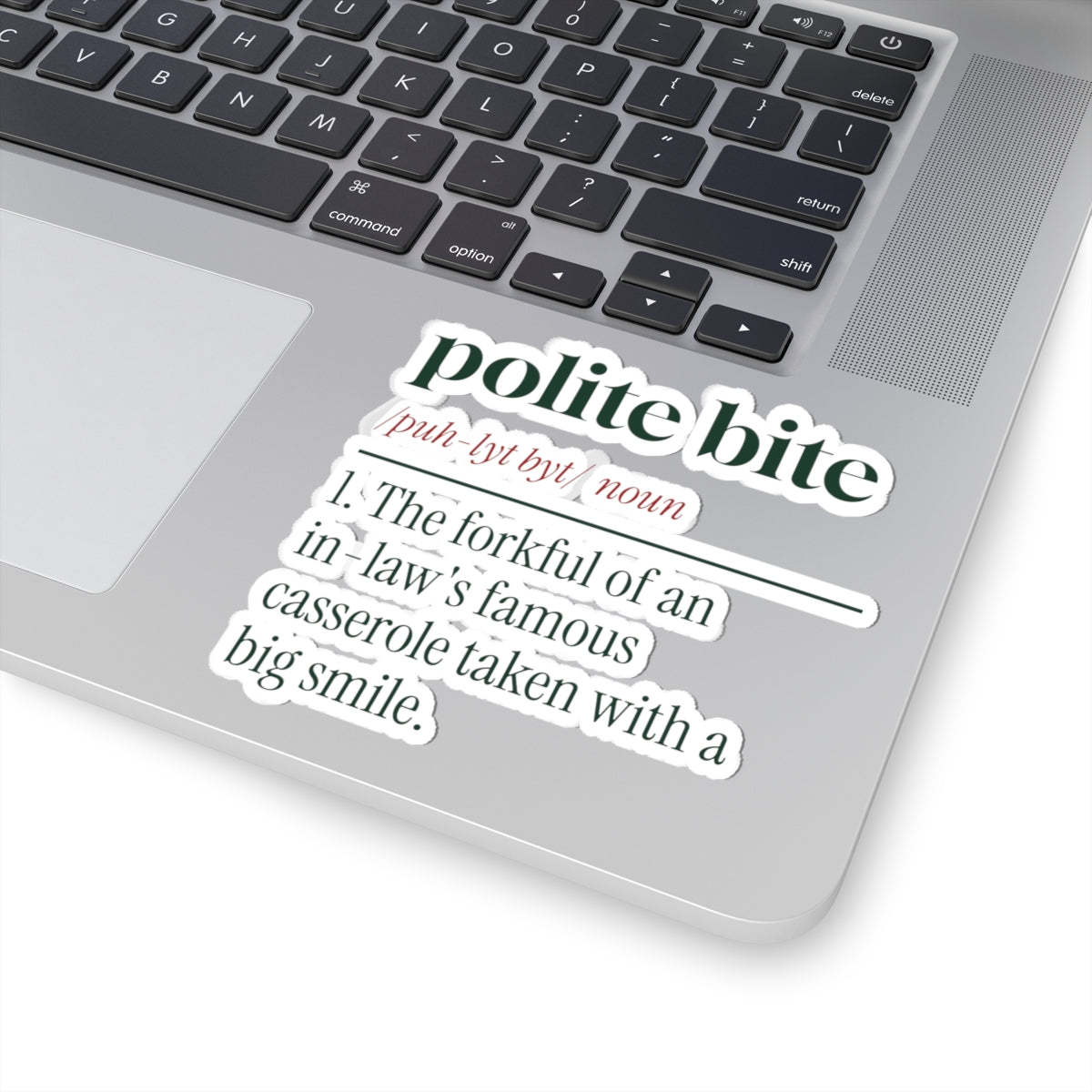 Funny In-Laws Christmas Sticker Polite Bite Dictionary Definition