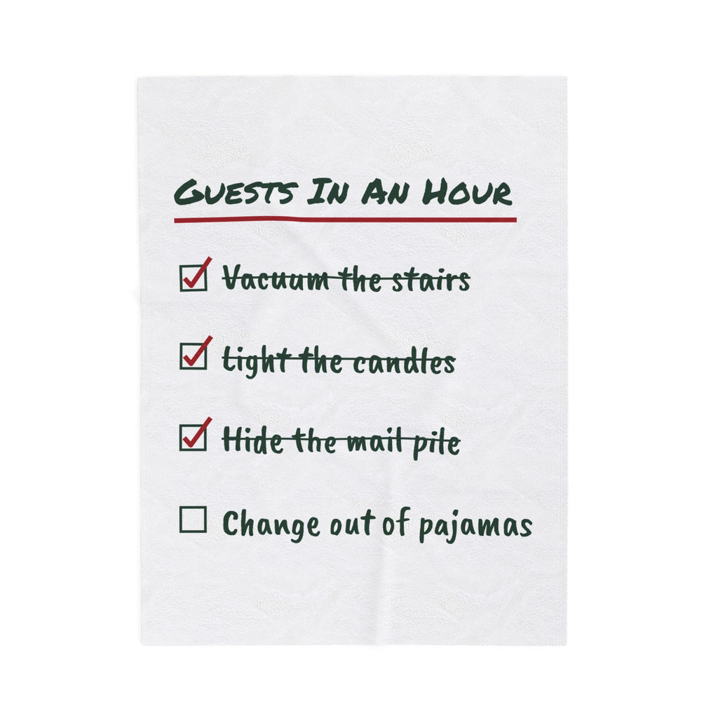 Funny Christmas Host Throw Blanket Guests In An Hour Checklist