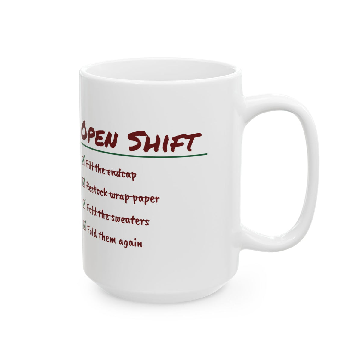 Funny Christmas Retail Coffee Mug Fold The Sweaters Fold Them Again