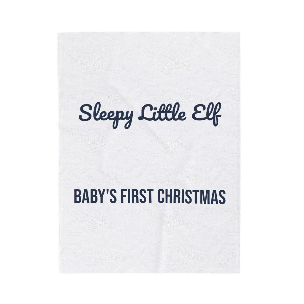 Christmas Throw Blanket Sleepy Little Elf Baby's First Christmas