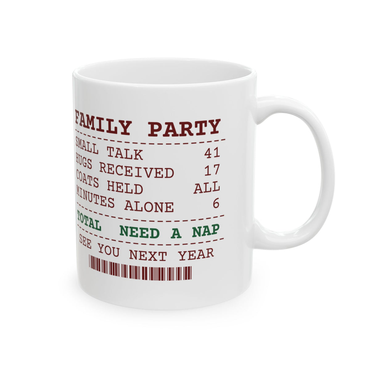 Funny Christmas Introvert Coffee Mug Small Talk 41 Party Receipt