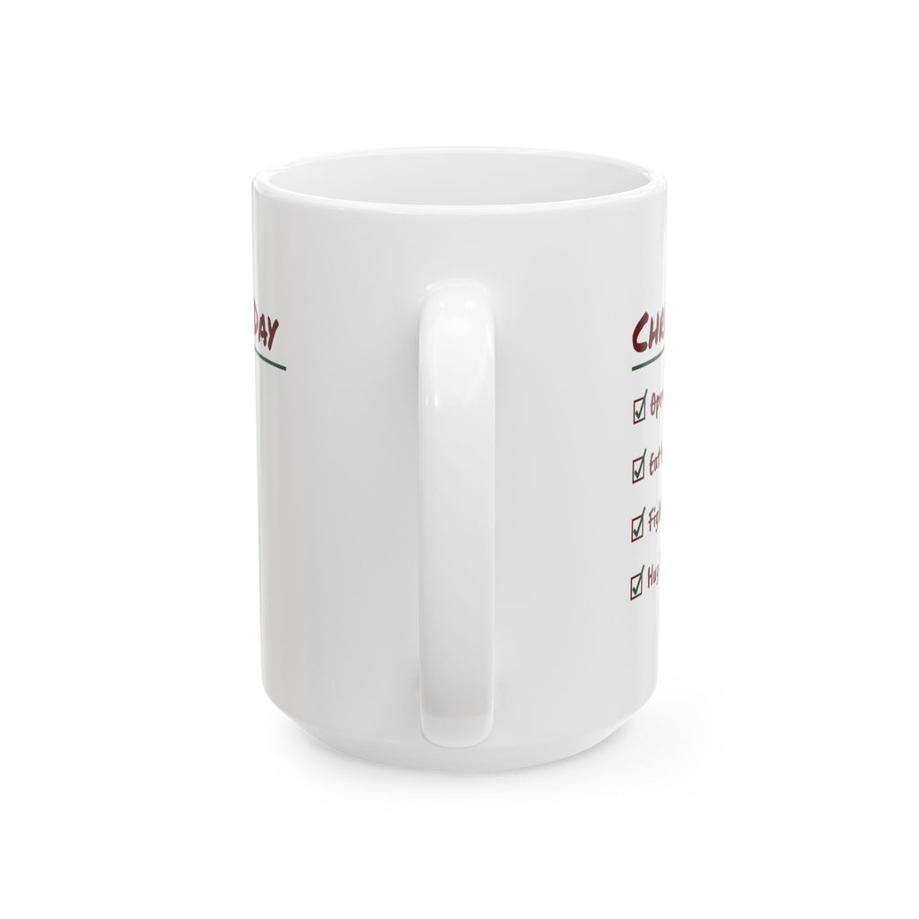 Funny Family Christmas Coffee Mug Fight Over A Game Hug It Out