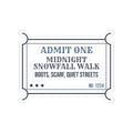 Christmas Sticker Midnight Snowfall Walk Ticket Cozy Winter Cup