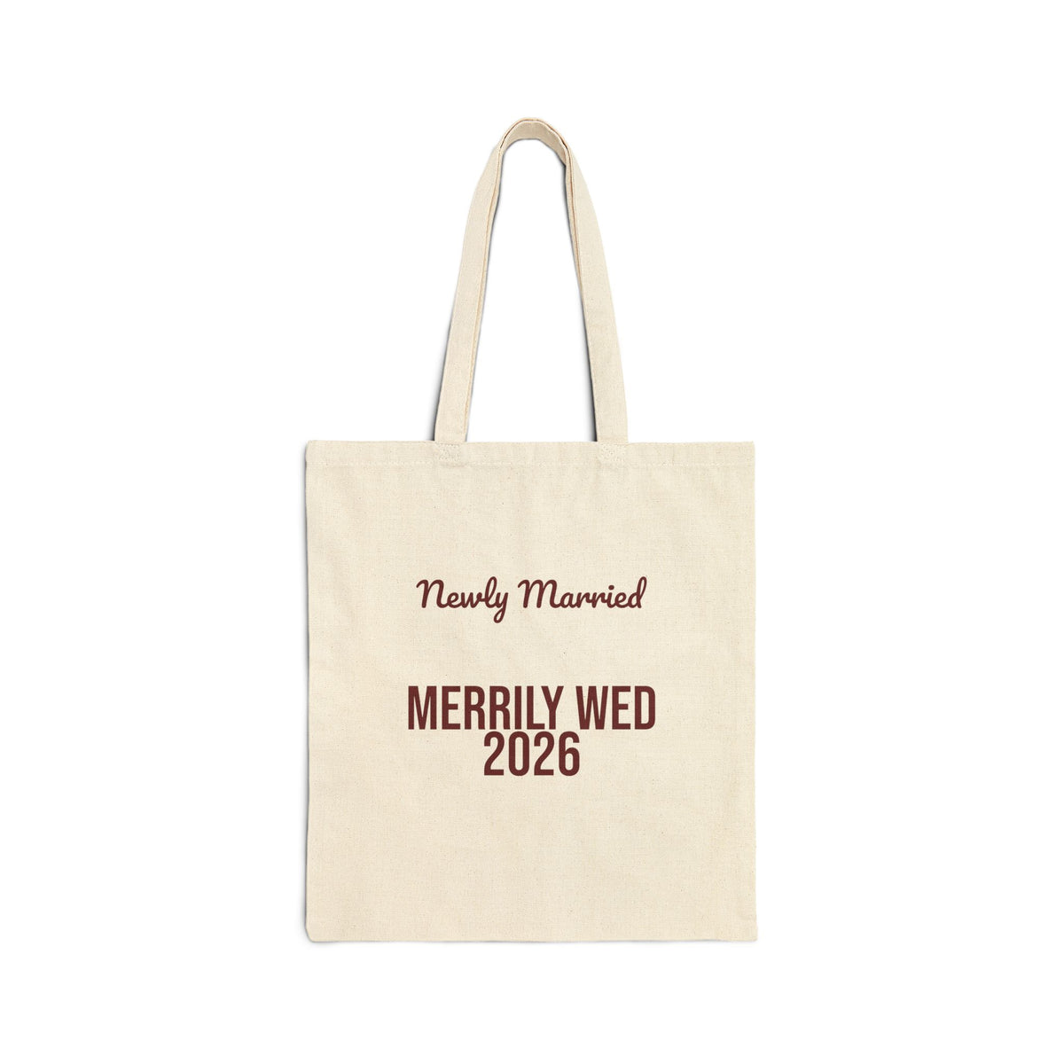 Newlywed Christmas Tote Bag Newly Married Merrily Wed 2026