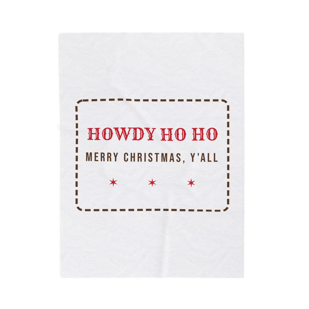 Funny Western Christmas Throw Blanket Howdy Ho Ho