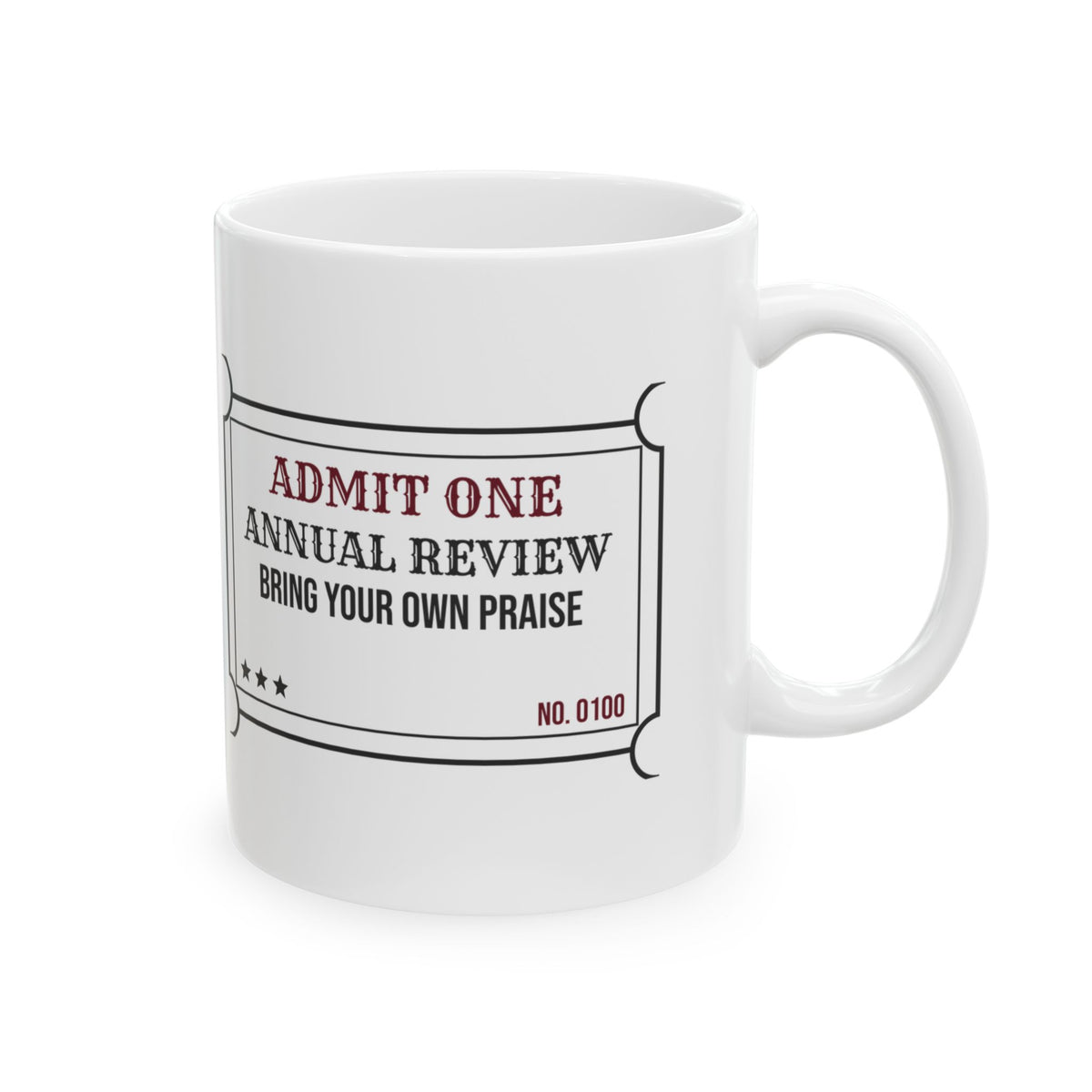 Annual Review Ticket Coffee Mug For Boss