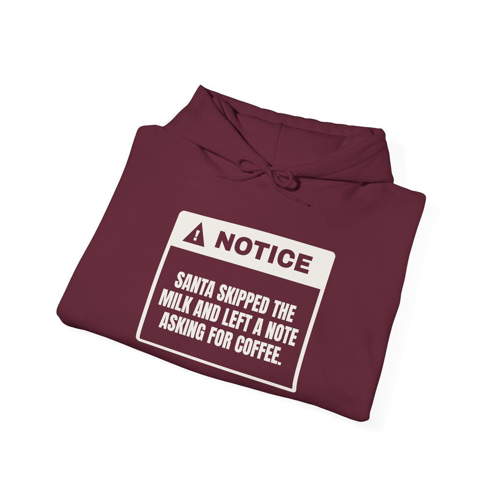 Funny Christmas Hoodie Santa Wants Coffee Not Milk