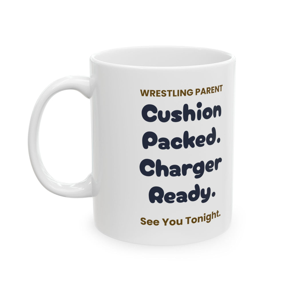 Wrestling Parent Coffee Mug Cushion Packed Charger Ready
