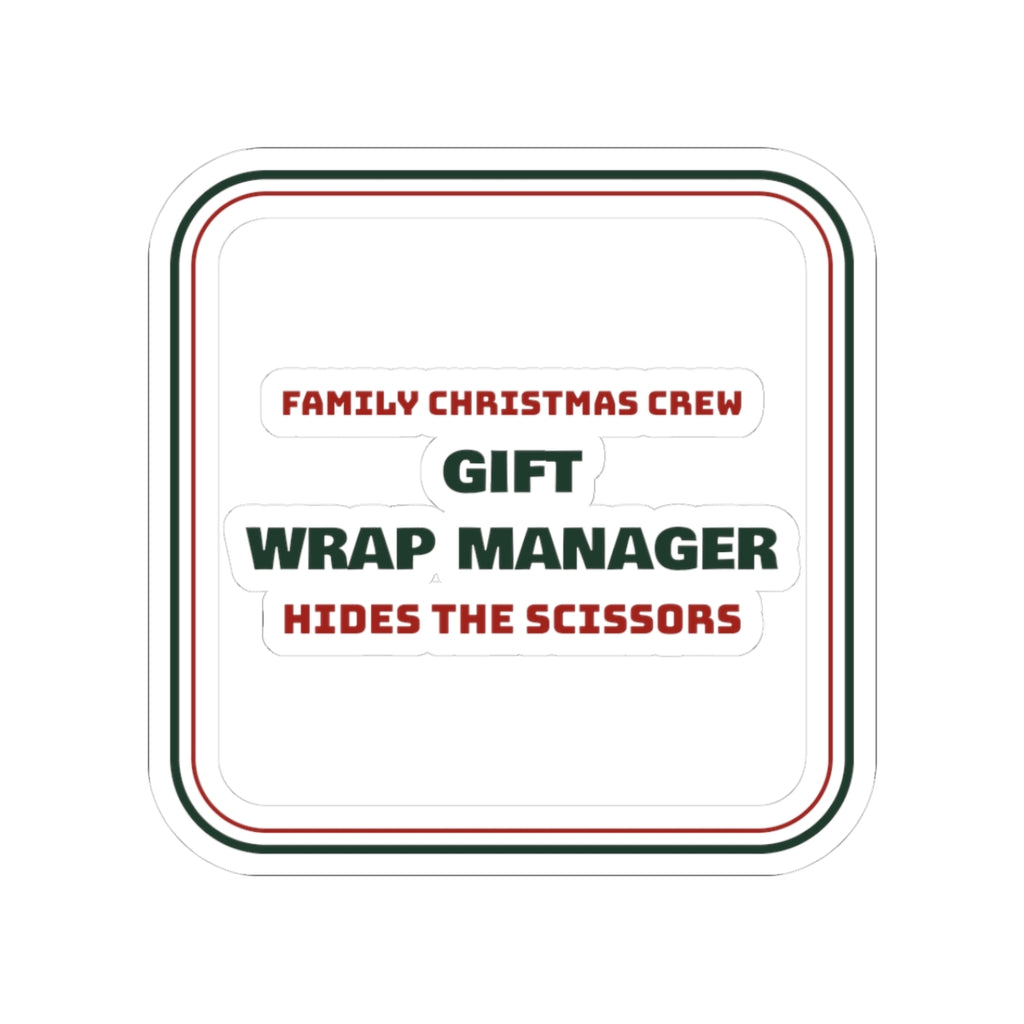 Matching Family Christmas Sticker Gift Wrap Manager Family Crew