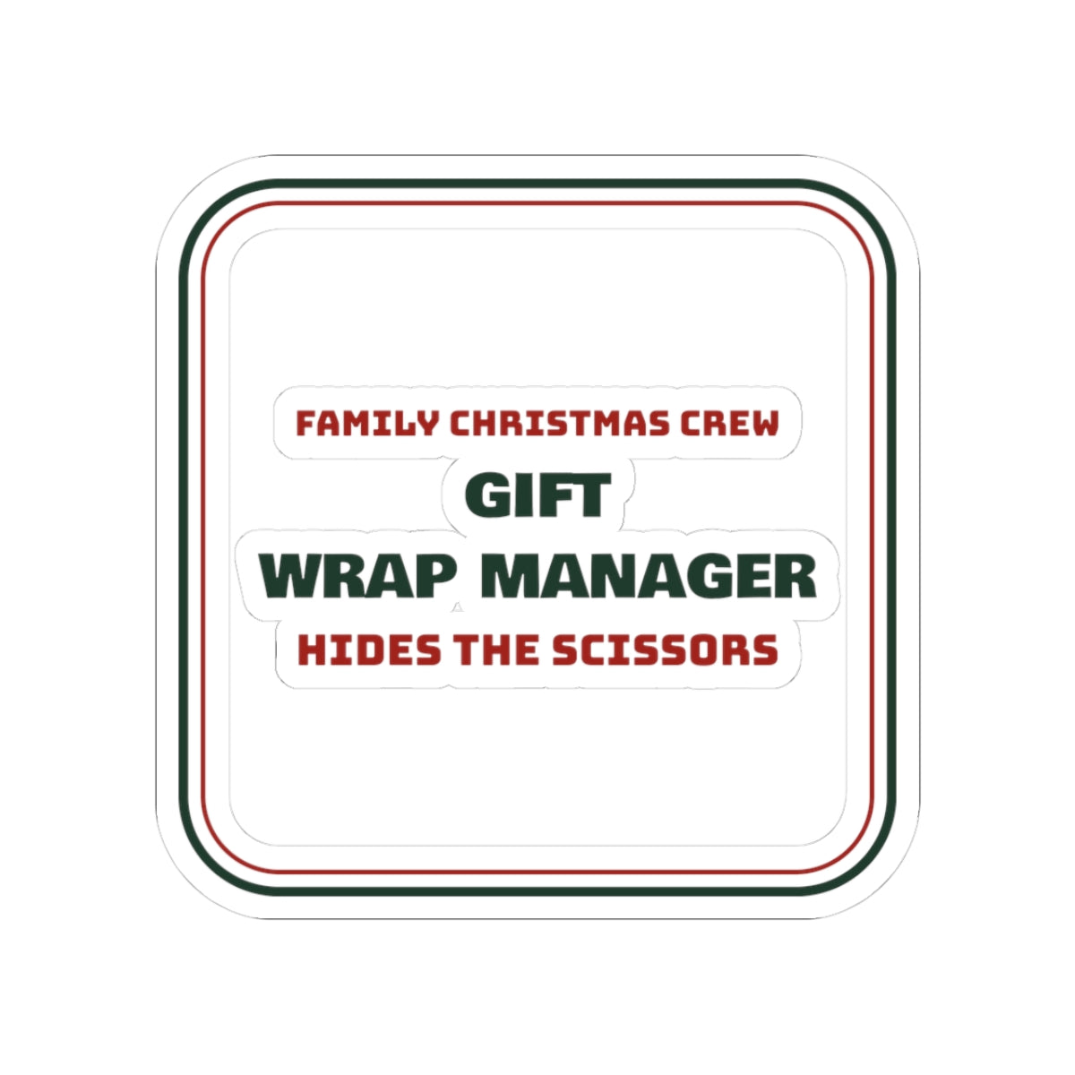 Matching Family Christmas Sticker Gift Wrap Manager Family Crew