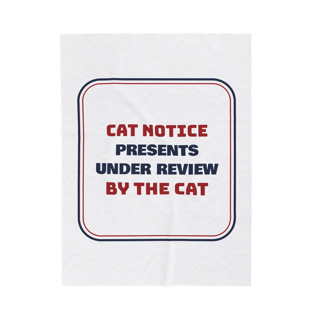 Funny Christmas Throw Blanket Presents Under Review By The Cat Sign