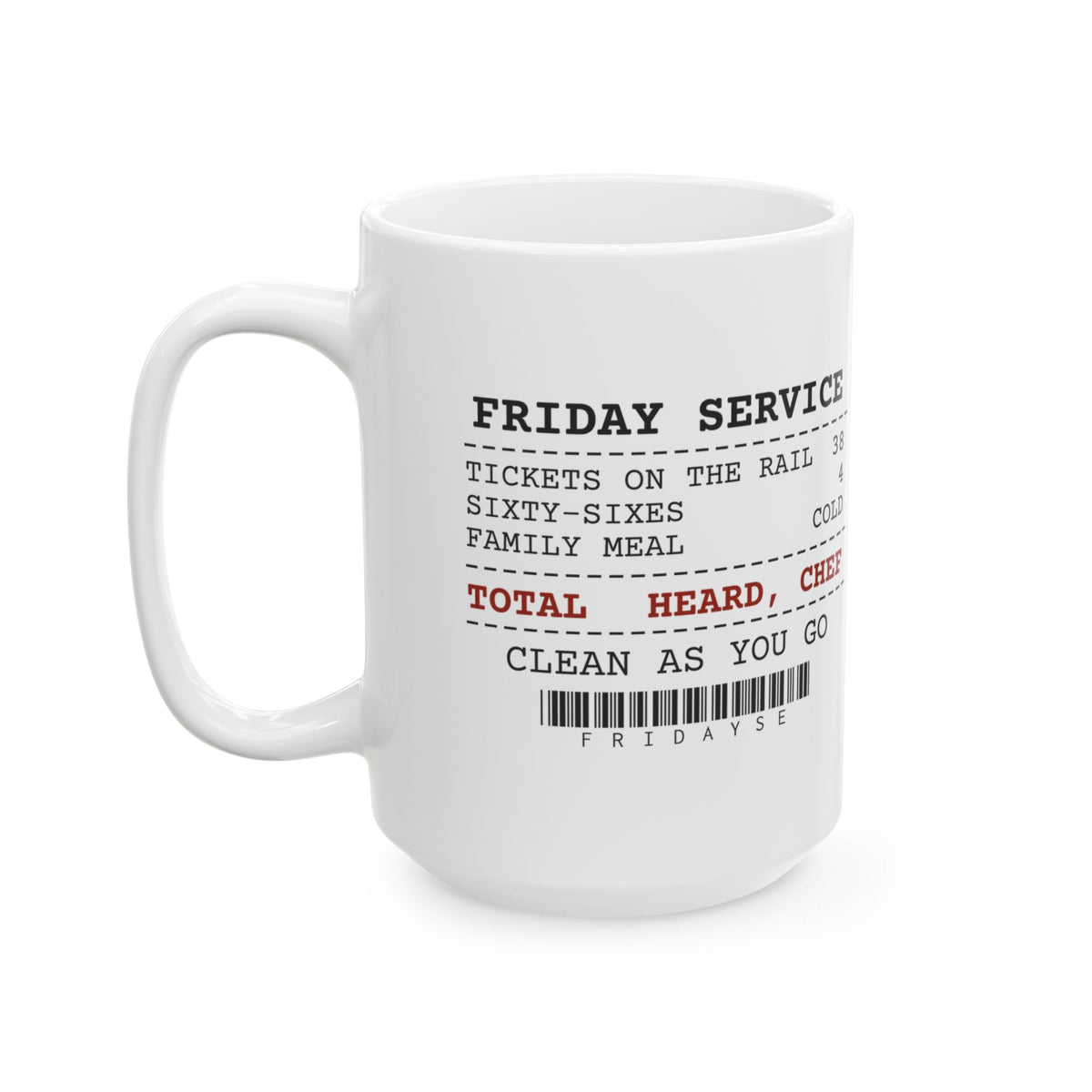 Funny Chef Coffee Mug Thirty-Eight Tickets Heard Chef Receipt
