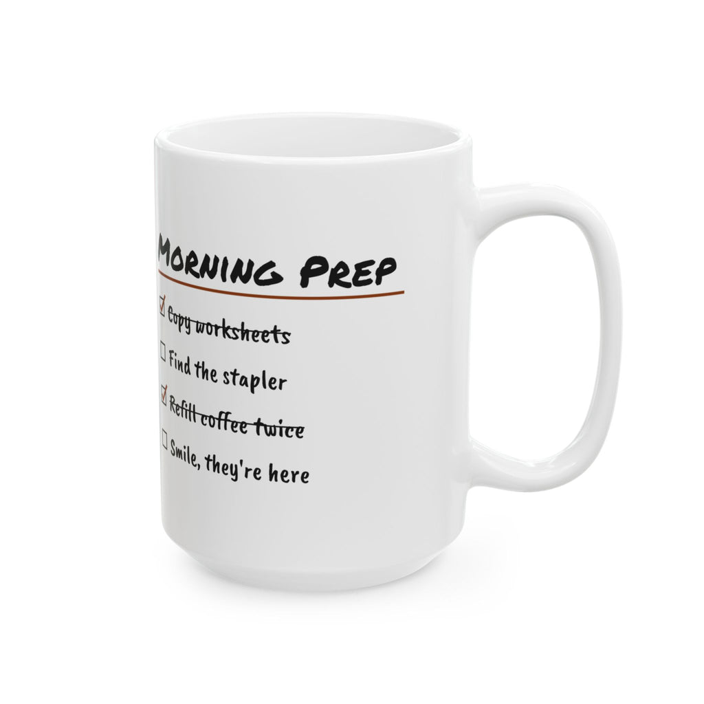 Funny Teacher Coffee Mug Morning Prep Checklist For Teachers