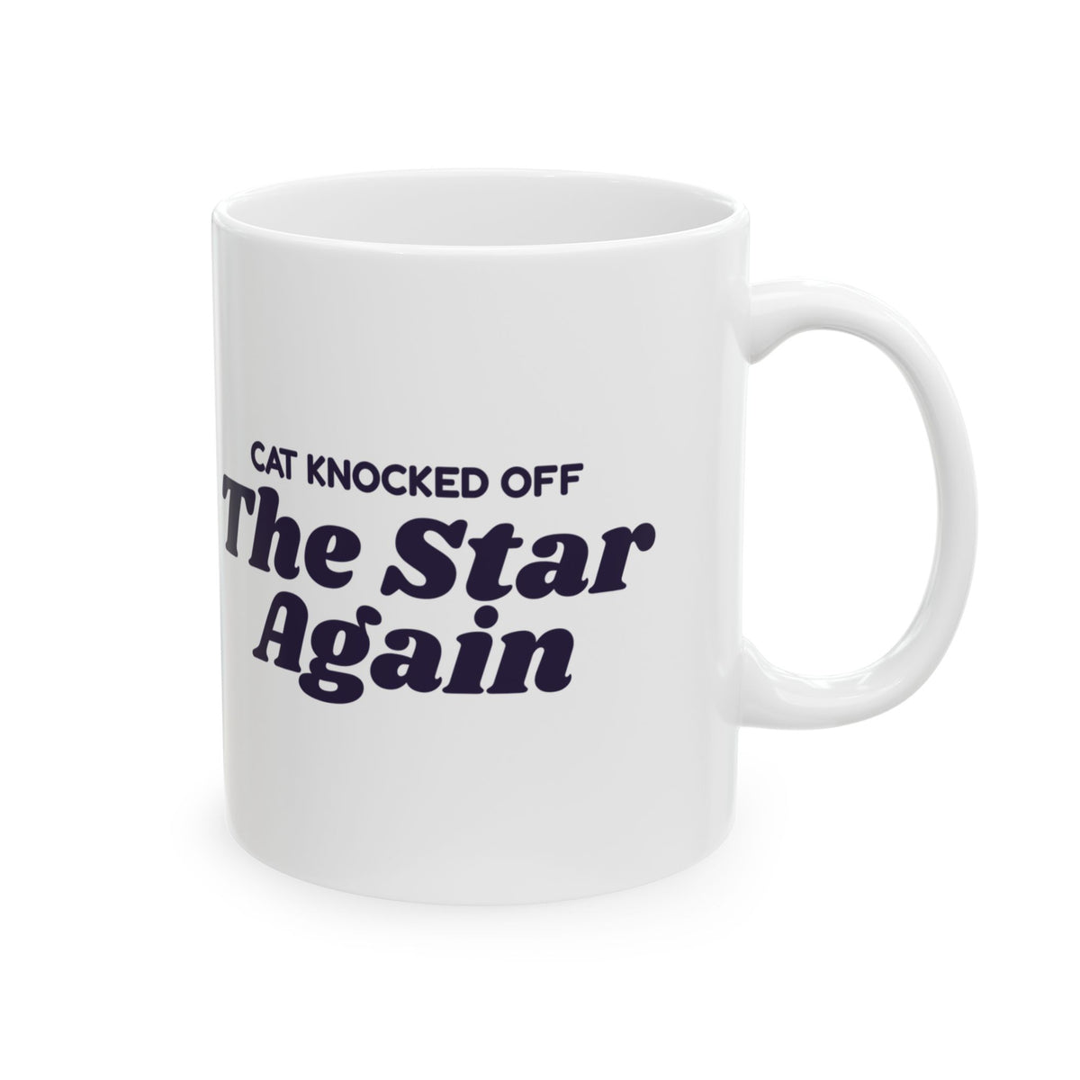 Funny Christmas Cat Coffee Mug Cat Knocked Off The Star Again